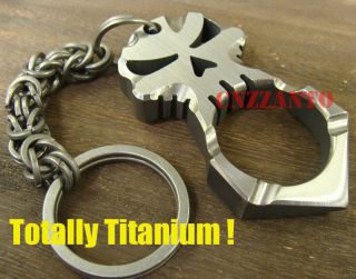 Totally Titanium Skull Pocket Edc Survival Escape Tool Pendant,  Key Chain Ring