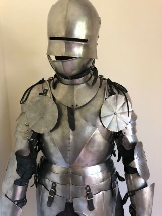 Medieval Knight Suit of full Body Armour with stand 2