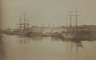 Newburyport Harbor & Sailing Ships 1860 