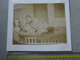 1 China Woman On Bed Photo 1900 Shanghai 45 Cabinet Photograph