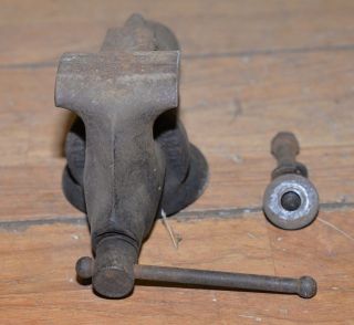 Antique 1885 Patent Vise Small 2 1/2 " Jaw With Anvil Jeweler Watchmaker Tool