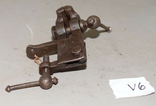 Antique bench vise anvil watchmakers machinist jeweler blacksmith made tool V6 6