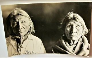 Rppc Fiske Photo Postcard,  " Old Sioux Couple " - 203