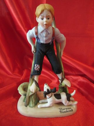 Norman Rockwell September 1980 Porcelain Figurine “boy On Stilts” - Danbury
