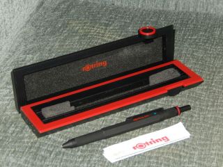 Rotring 600 Trio Matte Black Bp Pen Blue,  Red & 0.  7 Pencil Old Style Knurled