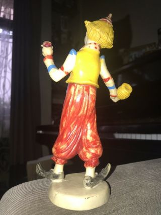 Antique Rare Figurine (Made in Italy) Clown In Red Pants Holding Toys 2