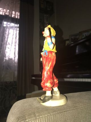 Antique Rare Figurine (Made in Italy) Clown In Red Pants Holding Toys 3