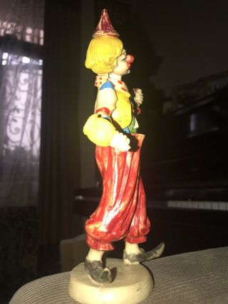 Antique Rare Figurine (Made in Italy) Clown In Red Pants Holding Toys 4