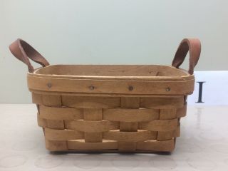1994 Longaberger Basket With Leather Handles