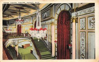 Postcard Foyer At Capitol Theatre In Detroit,  Michigan 122307