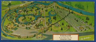 Pixieland Amusement Theme Park,  Artist Sketch,  Oversize Postcard = Otis Oregon