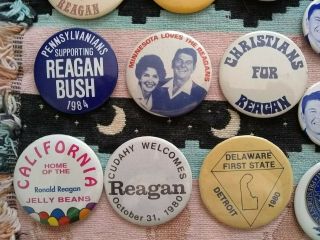 Ronald Reagan buttons.  Pin back type.  Good cond. 3