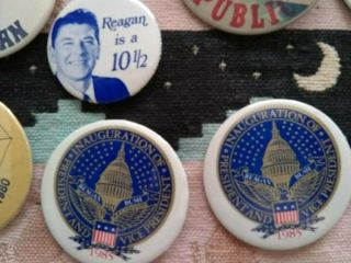 Ronald Reagan buttons.  Pin back type.  Good cond. 6