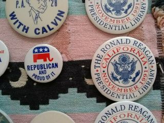 Ronald Reagan buttons.  Pin back type.  Good cond. 8