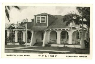 Southern Guest Home Us 1 Homestead,  Florida C 1940s