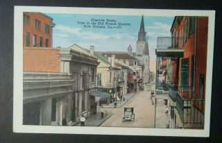 Vintage Louisiana Postcard Chartres Street Old French Quarter Orleans La