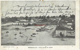 Africa Angola Benguella Vista Parcial Da Cidade 1909 Vintage Postcard 1.  5
