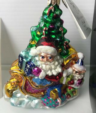 Christopher Radko Glass Christmas Ornament " Trim A Tree O " Tag/box & Limited