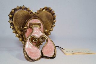 Jay Strongwater Enamel & Jeweled Dominique Heart Frame,  Deep Pink 5
