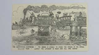 1910s Vintage Postcard Southwold Lifeboat Railway Bridge Steam Train Photography