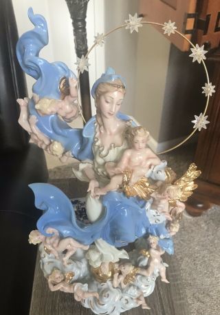 Franklin Mary,  Queen Of Heaven Fine Porcelain Figurine Limited Edition