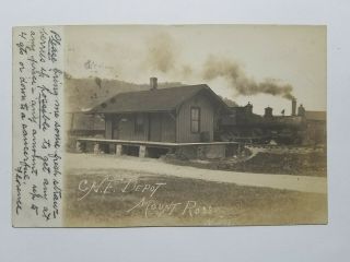Pre 1907 Rppc C.  N.  E.  Railroad Depot Mount Ross York Ny Photo Postcard Nr
