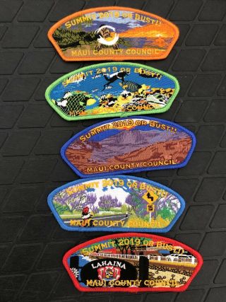 Boy Scout 2019 World Jamboree Maui County Council Patch Set