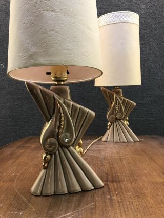 Mid Century Modern 1950s Ceramic Bed Side Lamps - 58 - 116
