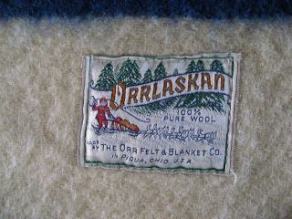 Orrlaskan Pure Wool Camp Blanket 72 X 80 The Orr Felt & Blanket Co.  Ohio USA 3