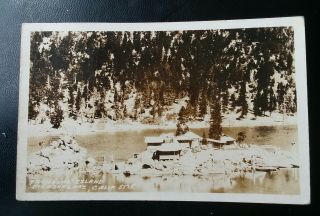 1938 Treasure Island Big Bear Lake California Rppc Real Photo Postcard