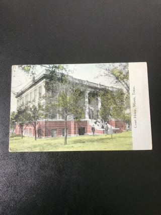 Vintage Postcard 1914 Court House Miami Texas Colored Postcard