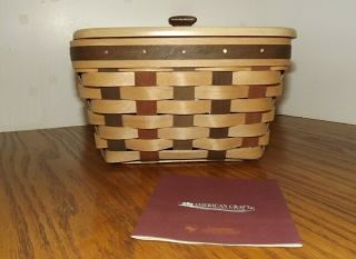 Longaberger American Craft Traditions Large Berry Basket & Lid Set