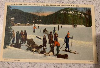 Winter At Lake Placid Club - Glimpse Of The Skating Rink Circa 1920 Or Earlier??