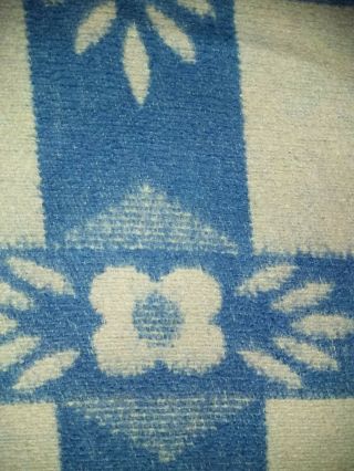 Vintage Pink & Blue Double Length Soft Cotton Geometric Floral Camp Blanket 8