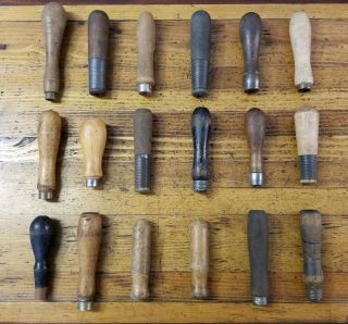 Antique Chisels Files Wooden Tool Handles • Vintage Woodworking Anvil Forge Usa