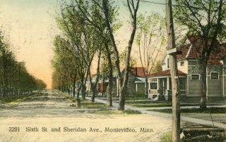 Mn Minnesota Montevideo / Sixth St & Sheridan Av / 1915