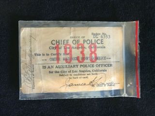 Chief Of Police Badge Police Officer 1938 City Of Los Angeles