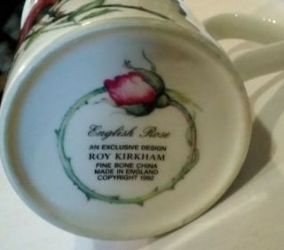 Roy Kirkham English Rose Bone China Mugs Coffee Cups England set of 3 bin 1057 2
