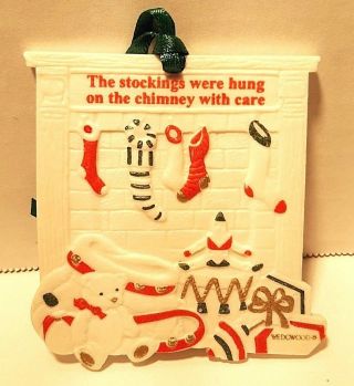 Wedgwood White Jasper Christmas Ornament - Stockings Were Hung