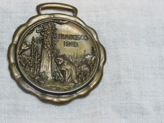 1915 San Francisco Panama Pacific Expo Bronze Watch Fob Scalloped Edge Rare