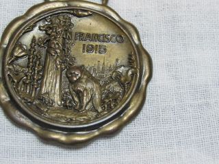1915 San Francisco Panama Pacific Expo Bronze Watch Fob Scalloped Edge Rare 2