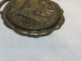 1915 San Francisco Panama Pacific Expo Bronze Watch Fob Scalloped Edge Rare 5