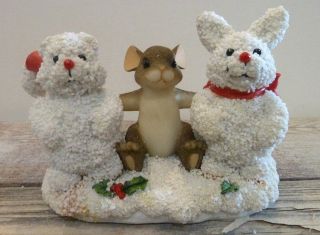 Charming Tails By Fitz & Floyd Vintage Figure “frosty Friends” 98/260 Christmas
