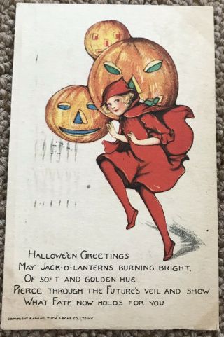 Girl In Red Shroud On Halloween 