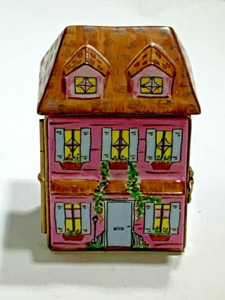 Vintage Doll House W/furniture Trinket Box Atelier De Limoges Peint Main France