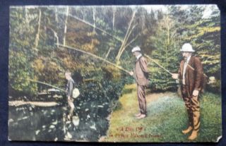 Day Off,  Prince Edward Island,  Fishermen,  Long Poles,  Postmarked 1908,