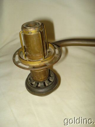 19th C Bronze Two Arm Messenger & Sons Argand Oil Lamp Boston Pure N.  R. 4