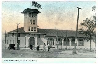 Clear Lake Iowa Ia - The White Pier - Postcard Nr Mason City