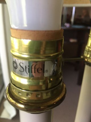 Vintage Stiffel Brass French Boulliot Candle Lamp Shade 4