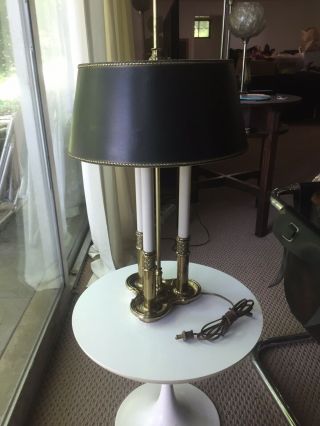 Vintage Stiffel Brass French Boulliot Candle Lamp Shade 5